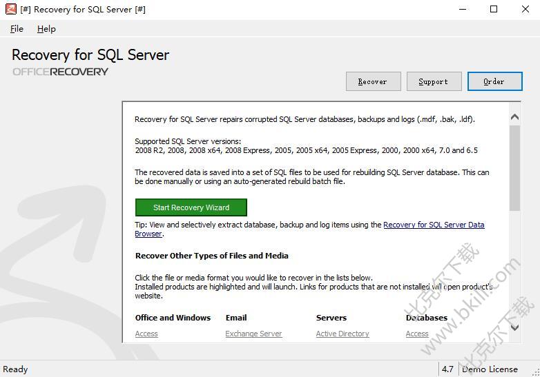 Recovery for SQL Server